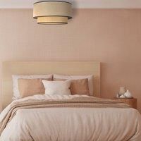 Duolla Boho ceiling light, rattan, beige/black