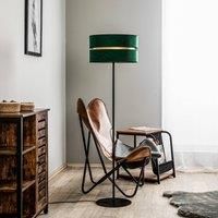 Duolla Duo floor lamp, green/gold, 60 cm, 1-bulb