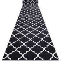 RugsX Anti-Slip Trellis Runner in Black | Size: 57 cm x 460 cm