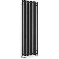 Black Horizontal Designer Radiator Oval Column Central Heating Rads 1800 x 590mm