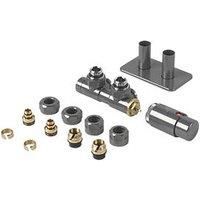 Terma Vario Twins Integrated Radiator Valves Pipe Masking Set 50mm Left Grey