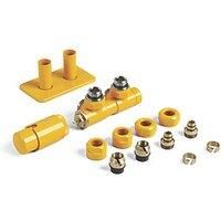 Terma Vario Twins Integrated Mustard Valves With Pipe Masking Set Left For Hex 50mm