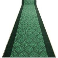RugsX Anti-Slip Leaves Runner in Green | Size: 110 cm x 270 cm