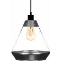 Solbika Lighting Lonceng pendant light made of glass, silver dcor