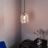 Solbika Lighting Barrel hanging light made of clear handblown glass