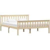 Bed Frame Light Wood Solid Pinewood 160x200 cm