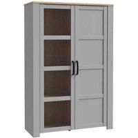 Bohol Display Cabinet In Riviera Oak Grey Oak, Grey