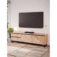 FTG Nikomedes Range : Oak & Matt Black Display Cabinet Sideboard TV Unit