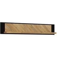 Nikomedes Wall Shelf In Spica Oak Matt Black Bartex Oak