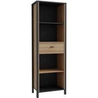 High Rock Shelf Unit In Black Riviera Oak