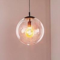Euluna 562 hanging light, clear glass, black cap/canopy