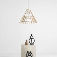Envostar Lohr hanging light, wood, conical 53 cm