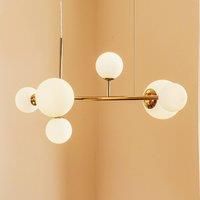 Euluna Dione hanging light, six-bulb, gold
