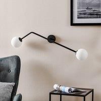 Euluna Pure wall light, two-bulb, black, horizontal