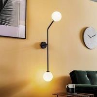 ALDEX Pure wall light, two-bulb, black, vertical