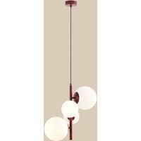 ALDEX Joel pendant light, wine red/white, 4-bulb