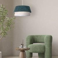 Euluna Boucl pendant light, 50 cm, green/ecru