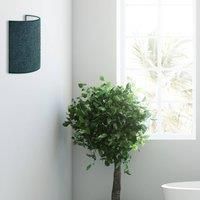 Euluna Boucl wall light made of fabric, dark green
