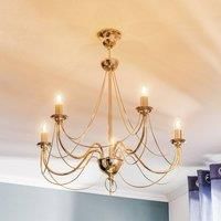Domiluce Retro chandelier, 5-bulb 75 cm, gold