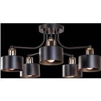 Domiluce Helix ceiling light, black, five-bulb