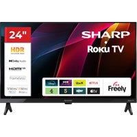 SHARP 24 Inch TV HD Roku Smart TV with Freely 24HD2225K 3 HDMI Inputs