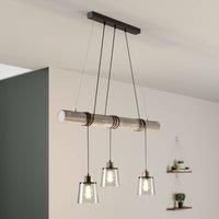 Euluna Karrl hanging light, 3-bulb, smoky grey/grey