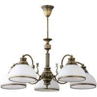 Jupiter Petro pendant light, glass lampshades, five-bulb