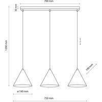 TK Lighting Cono pendant light, 3-bulb, black, E27
