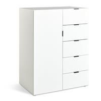 Habitat Zeke 1 Door 5 Drawer Wardrobe - White