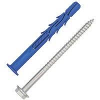 Rawl FF1 Hex Head Nylon Frame Fixing A4 Stainless 10mm 100mm Pack of 25