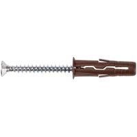 RAWLPLUG UNO Wall Plug Brown 7MM with 4MMX40MM Screw Bag of 24 PCS