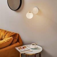 SIGMA Gama wall light in white with a glass ball