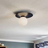 Firn ceiling light, round, one-bulb, black