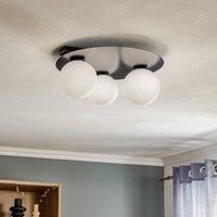 Firn ceiling light, round, three-bulb, black