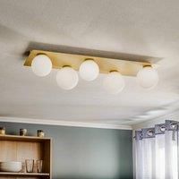 SIGMA Firn ceiling light, angular, 5-bulb, gold