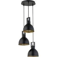 SIGMA Trial hanging light, 3-bulb circular black/gold