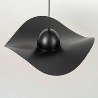 Jil hanging light, curved lampshade, black/copper