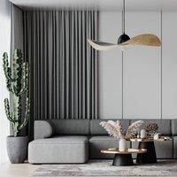 Euluna Jil pendant light, curved lampshade, black/gold