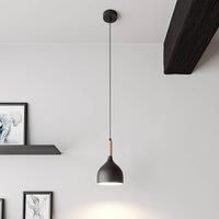 Luminex Noak hanging light 1-bulb, black/natural wood