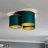 Luminex Soho ceiling cylindrical round 3-bulb green/gold