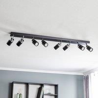 Euluna Rondo ceiling spotlight black/chrome eight-bulb