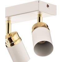 Luminex Rondo ceiling spotlight white/gold eight-bulb