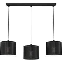Euluna Jovin hanging light, three-bulb linear, black
