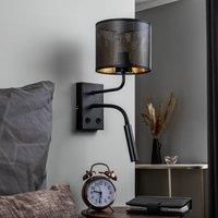 Luminex Jovin wall light one-bulb with a spot black/gold