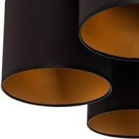 Luminex Jovin ceiling light, five lampshades black/gold