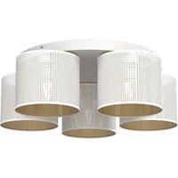 Luminex Jovin ceiling light, five lampshades, white/gold