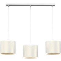 Euluna Jovin hanging light, 3-bulb linear, white/gold