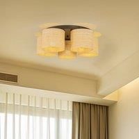 Luminex Jovin ceiling light, five rattan lampshades