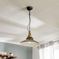 Luminex Iron hanging light, black/white/antique brass