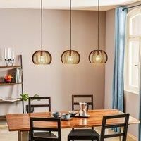 TEMAR LIGHTING Larus pendant lamp in black steel, three-bulb